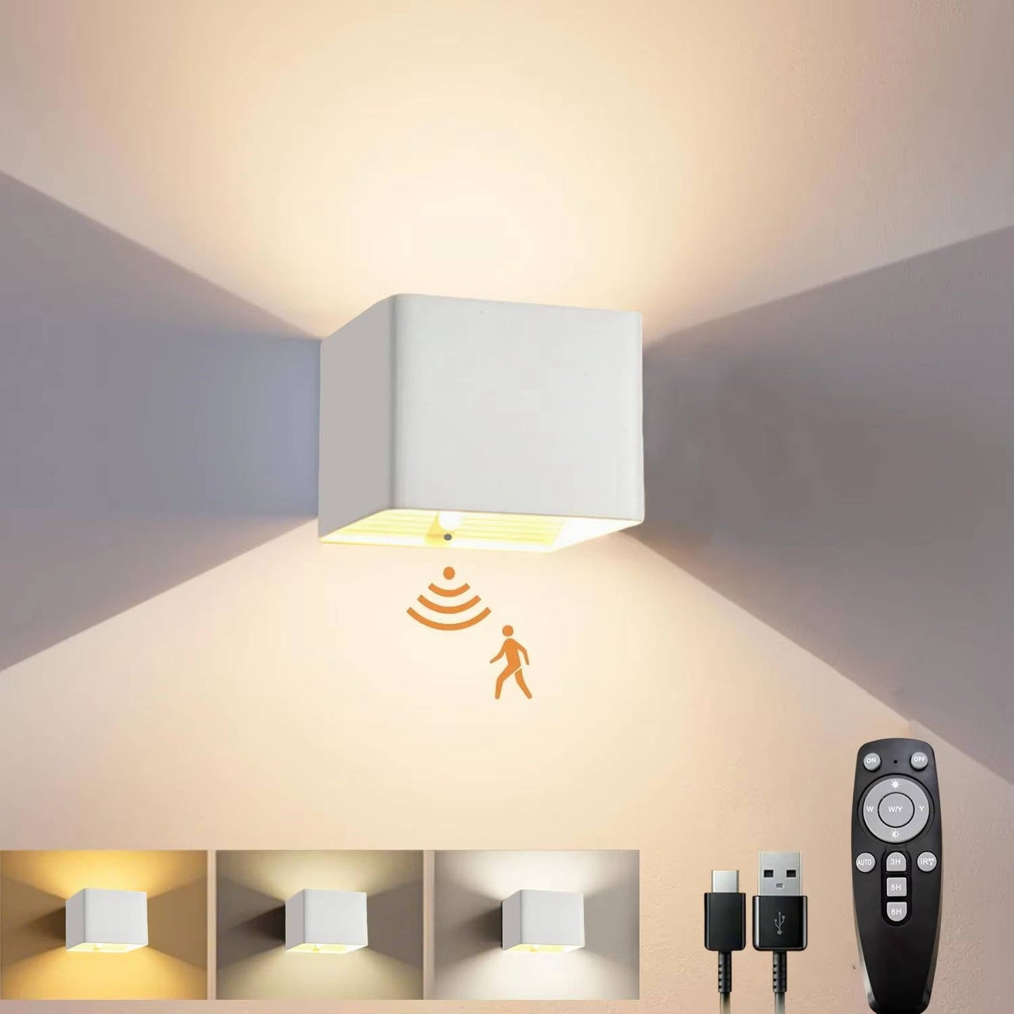 Motion Sensor Indoor Wall Light with Remote