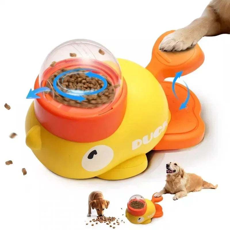 Interactive cartoon duck dog puzzle feeder toy