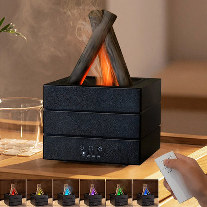 Realistic flame aroma diffuser and humidifier