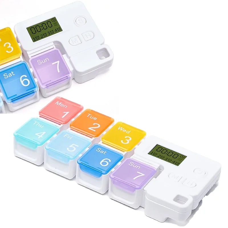 Smart electronic weekly pill organizer