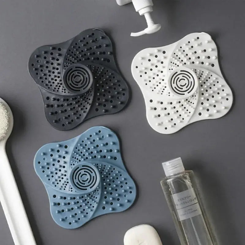 Anti-blocking spiral shower drain hair catcher