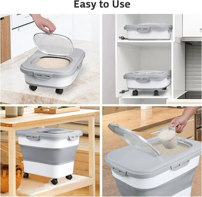 Foldable Rolling Food Storage Container