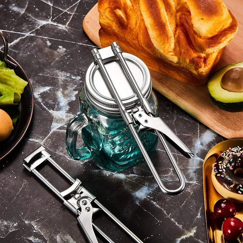 Adjustable stainless steel multi-function jar opener