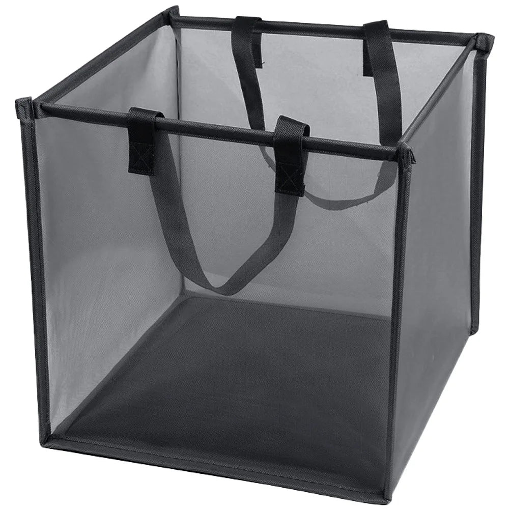 Foldable mesh laundry hamper with handles