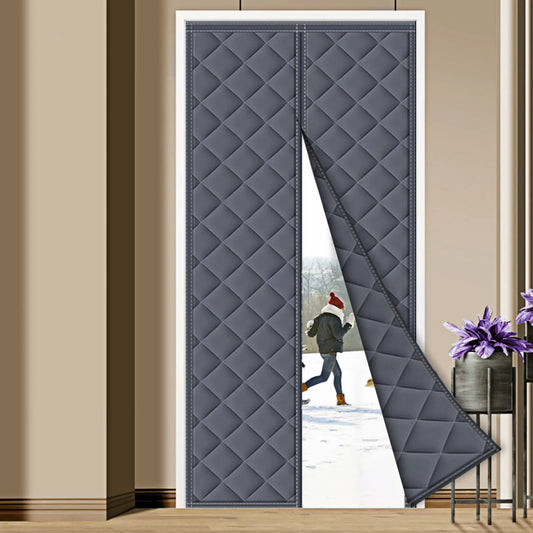 Magnetic thermal winter block door insulation curtain