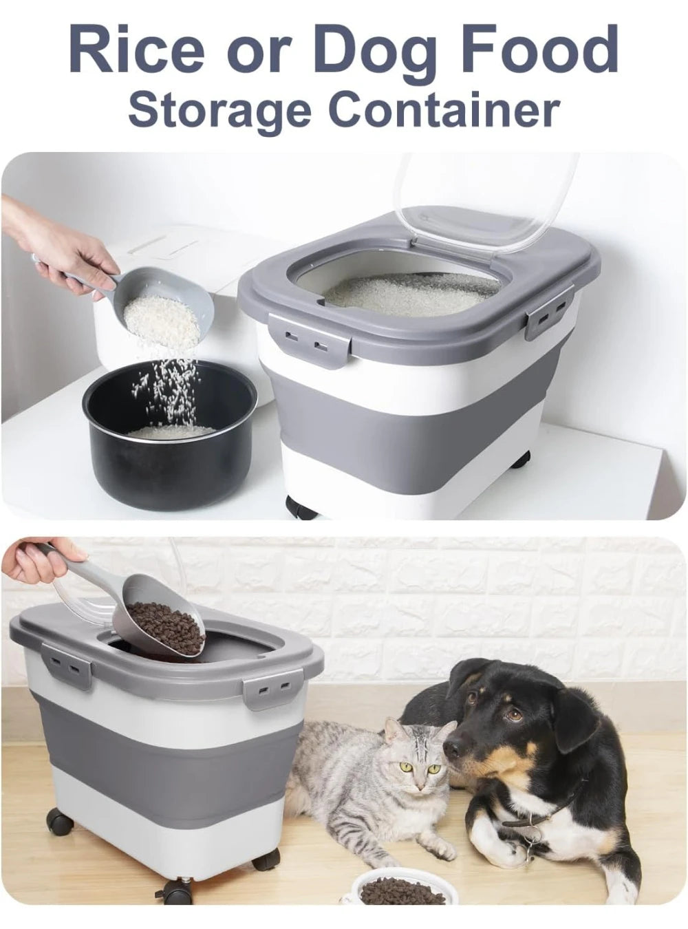 Foldable Rolling Food Storage Container
