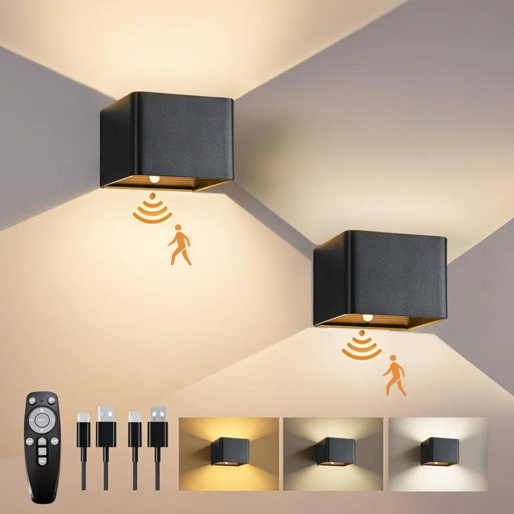 Indoor wall light with motion sensor and remote control