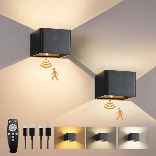 Indoor wall light with motion sensor and remote control