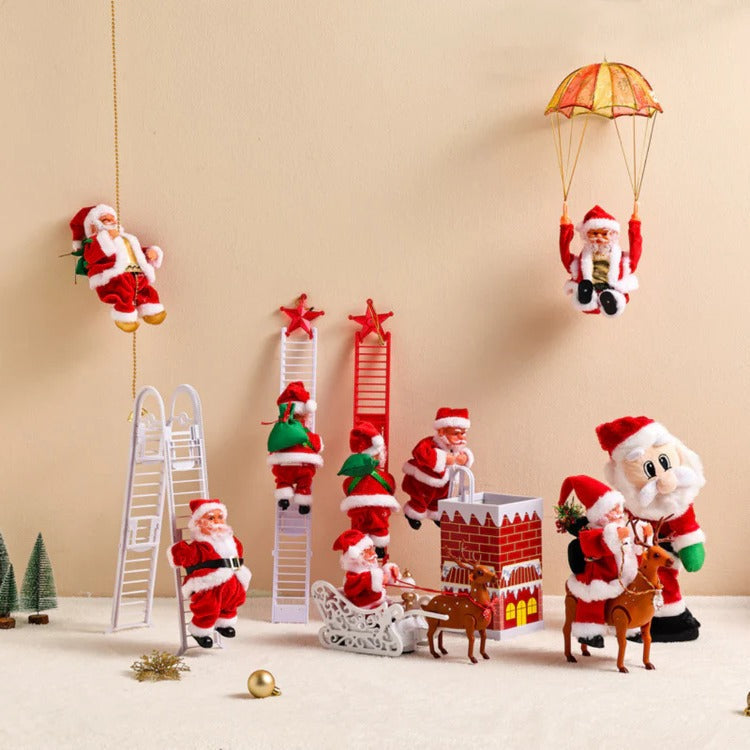 Climbing Santa holiday display toy