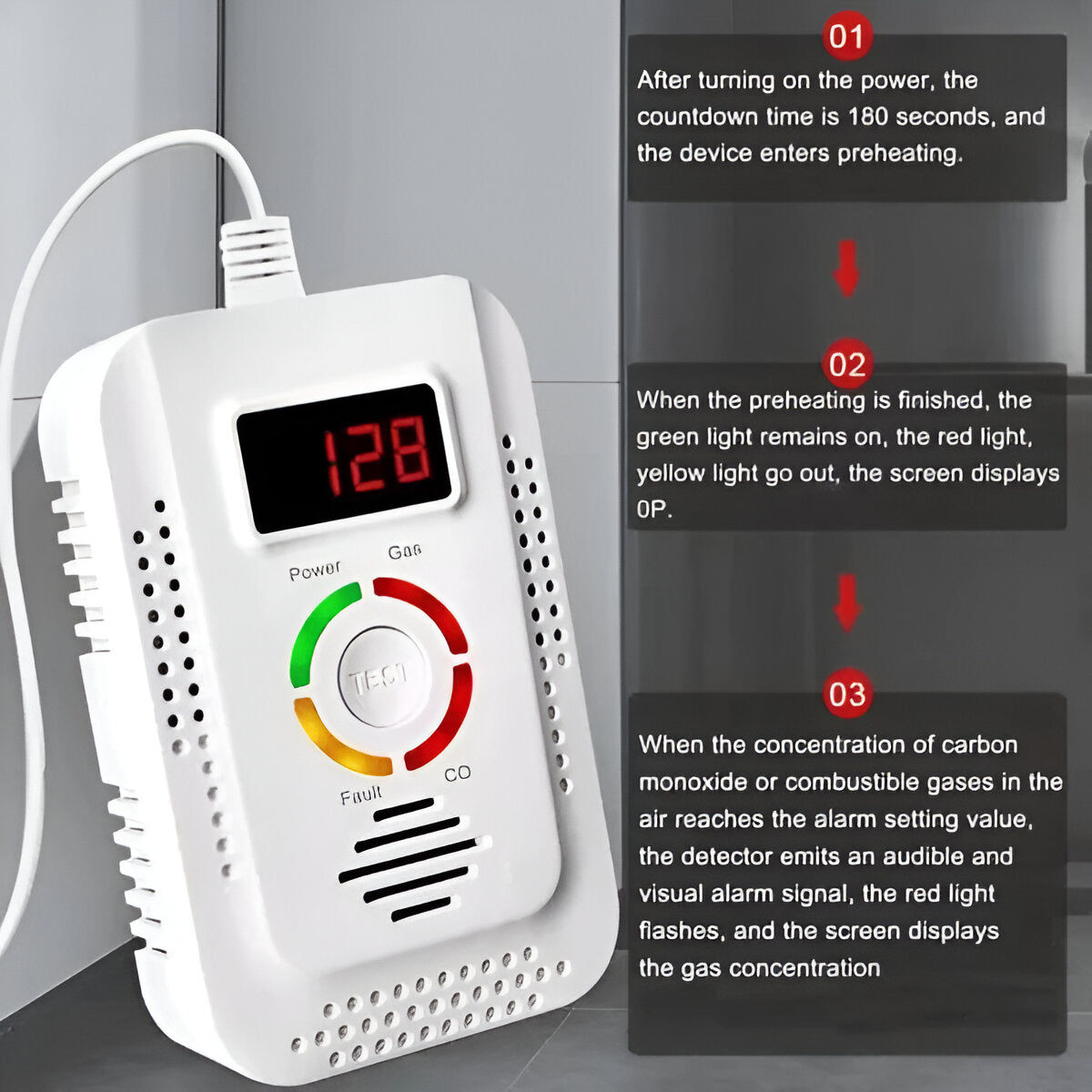 Plug-In Gas and CO Detector