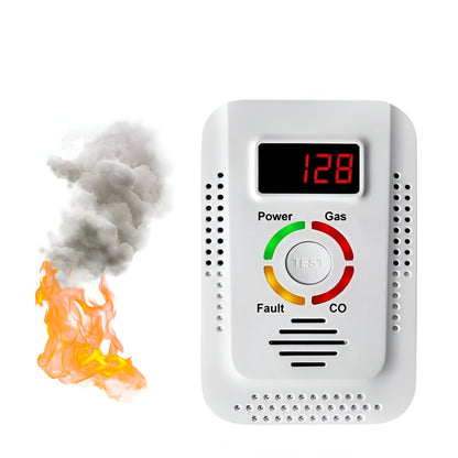 Plug-in household gas and CO detection unit