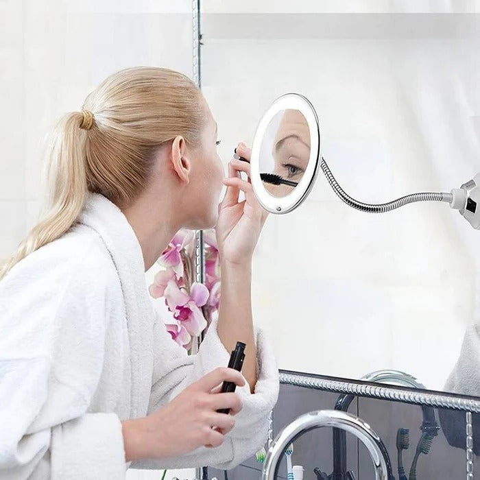 LED 10x magnifying mirror
