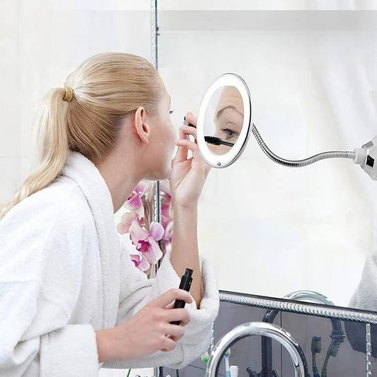 LED 10x magnifying mirror