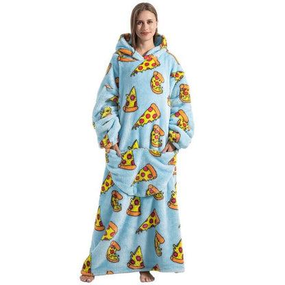 Long wearable blanket hoodie