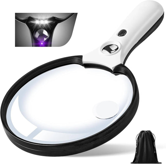 Large magnifying glass with light