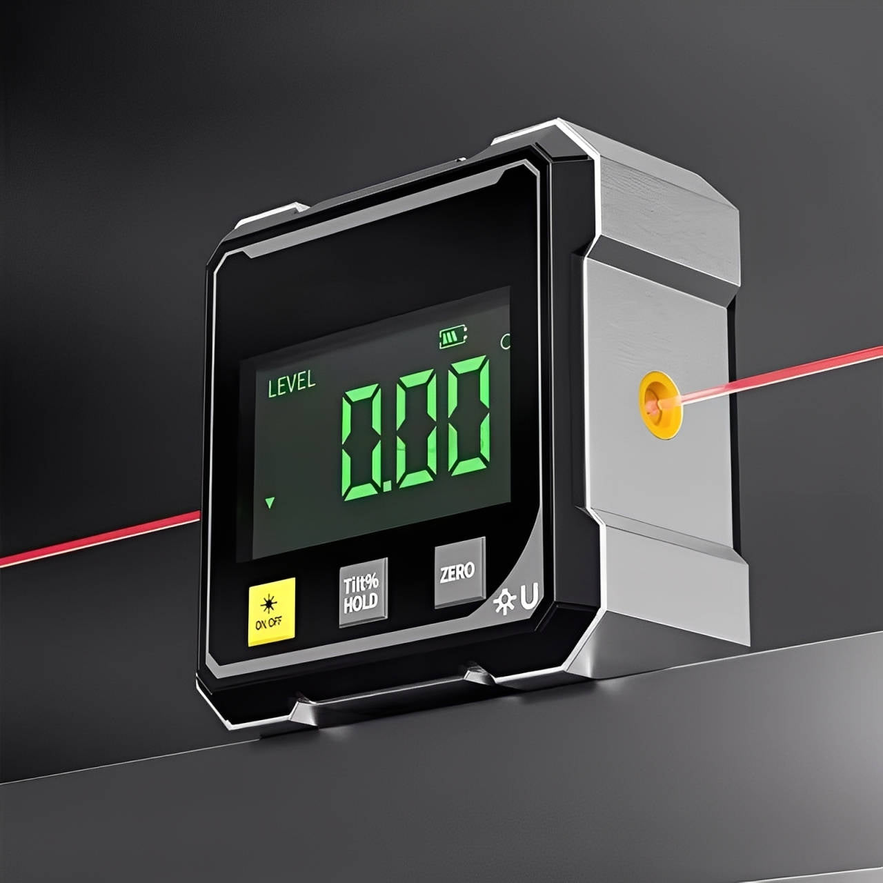 Digital angle gauge with laser