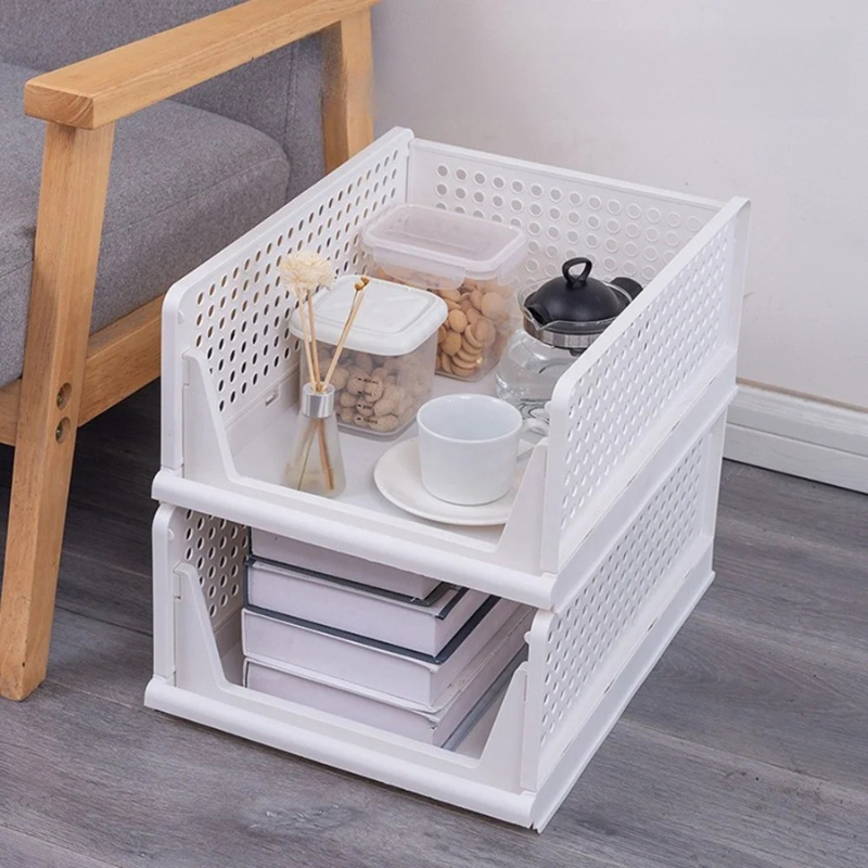 Stackable plastic drawer closet organizer